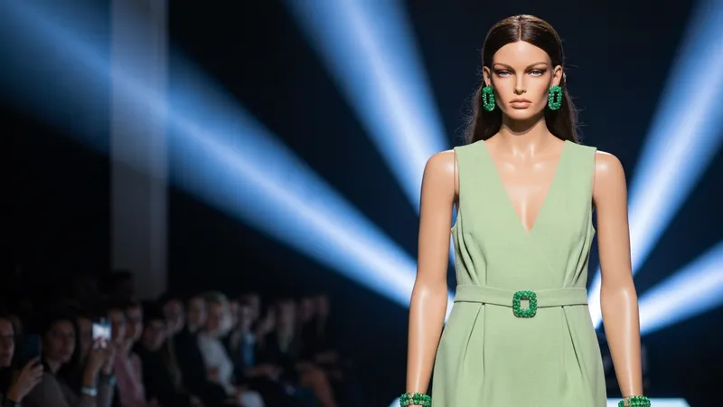 Les boucles d'oreilles émeraude sur les podiums
