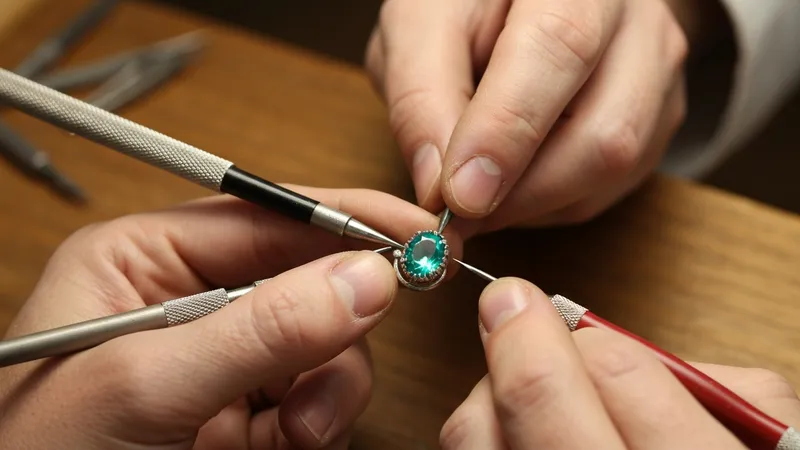 Réparation des boucles d'oreilles émeraude